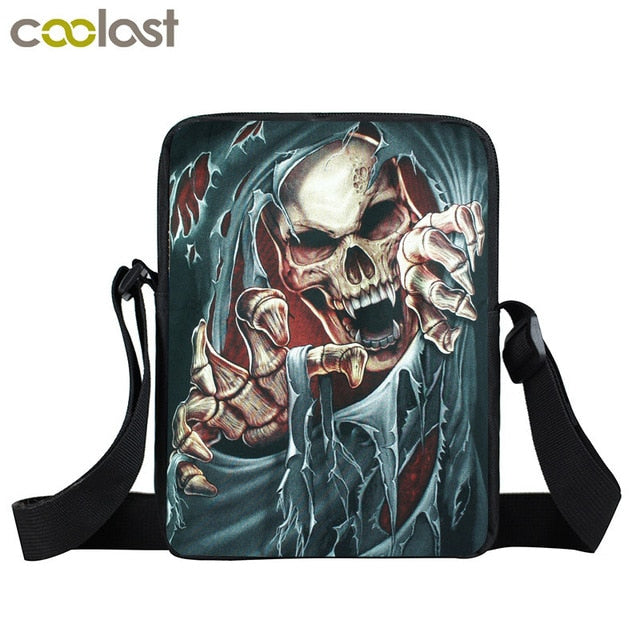 Dark Gothic Mini Messenger Bag Skull Crossbody Bags