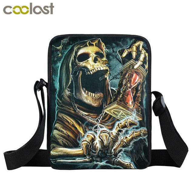 Dark Gothic Mini Messenger Bag Skull Crossbody Bags