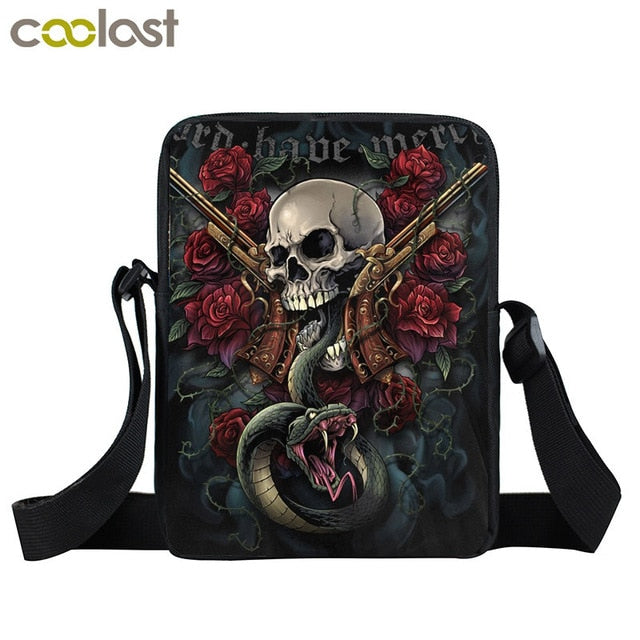 Dark Gothic Mini Messenger Bag Skull Crossbody Bags
