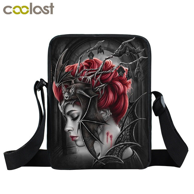 Dark Gothic Mini Messenger Bag Skull Crossbody Bags
