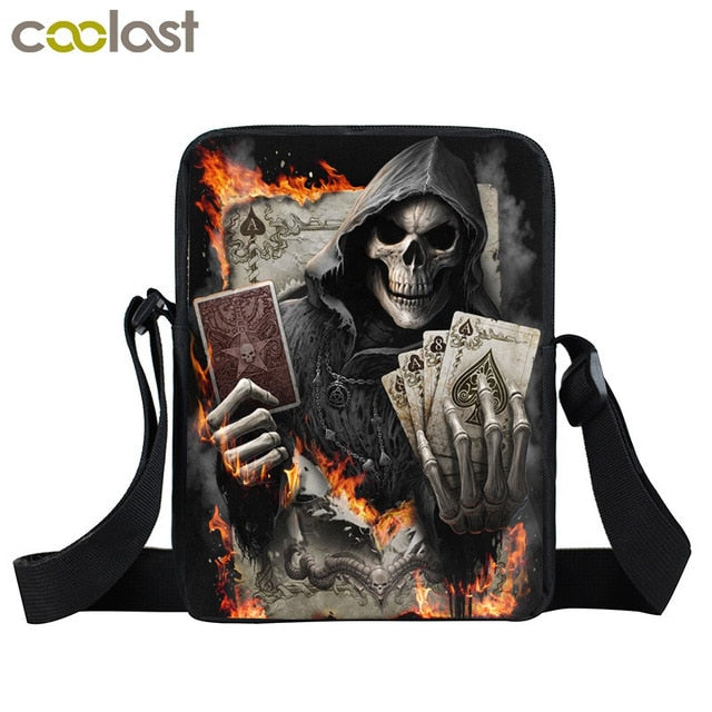 Dark Gothic Mini Messenger Bag Skull Crossbody Bags