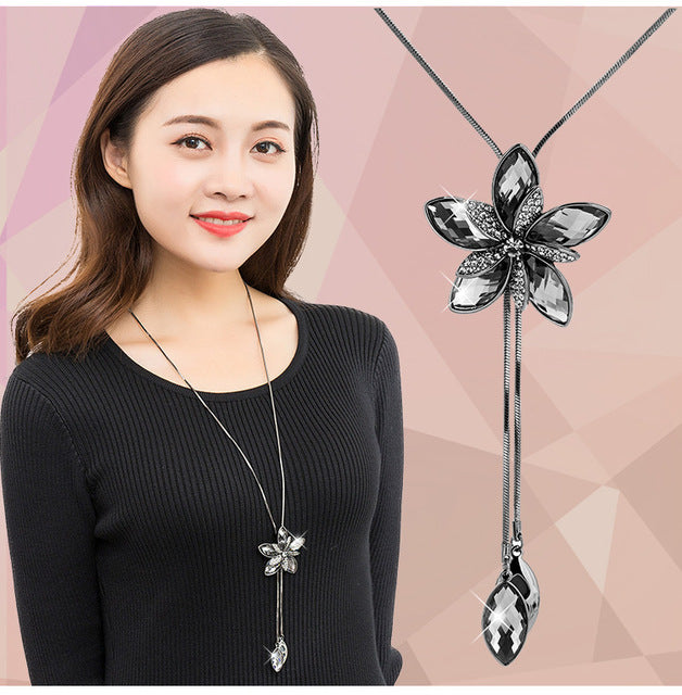 Imitation Pearl Necklaces Retro Hot Popular Vintage Leaf Pearl Collar Statement Necklace Long Jewelry For Women