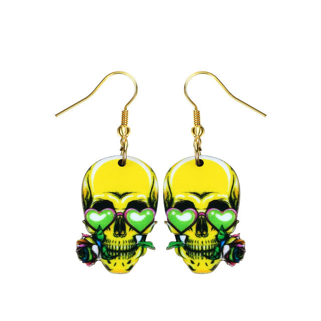 Sugar Skull Earring For Women Calavera Sugary-sweet whimsical skull Earrings Mexican Day of the Dead Halloween