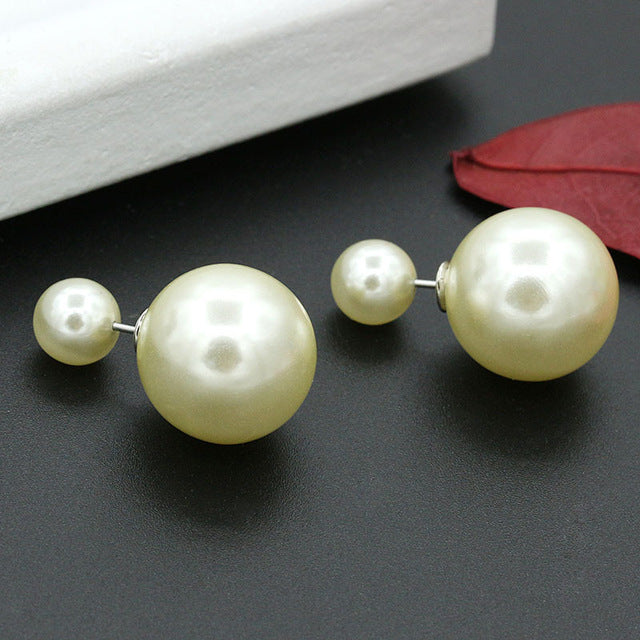 Imitation Pearl Heart Crystal Flower Bow Leaf Angel Wings Geometry Stud Earrings for Women Jewelry
