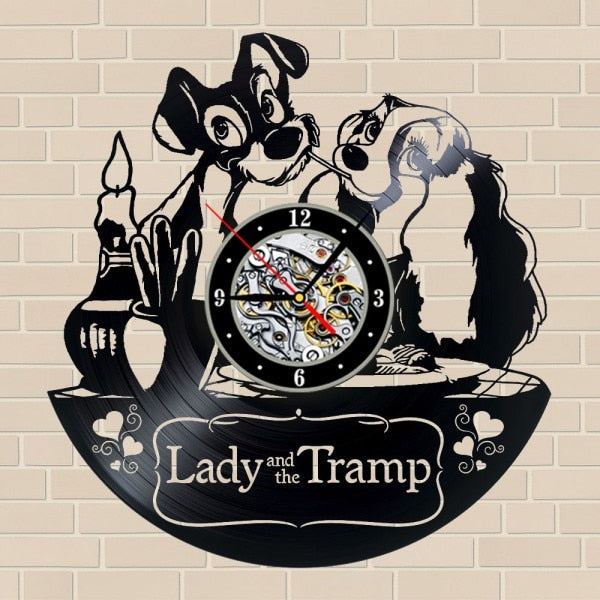 Skull With Rose Vintage Vinyl Record Wall Clock With LED