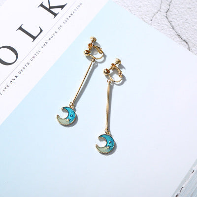 Opened Circle Ear Cuff Clips Women Big Arc Pendant Long Clip on Earrings for Women Girls Cartilage Jewelry non Without Pierced