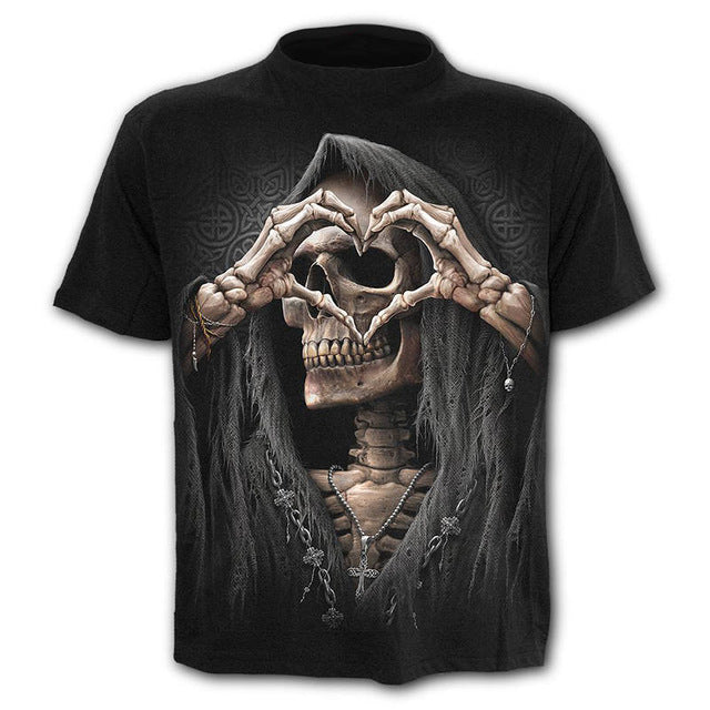 oufisun cotton20% 80%polyester 3d printed t shirts men funny summer camisetas hombre verano 2018 skull men's t-Shirt