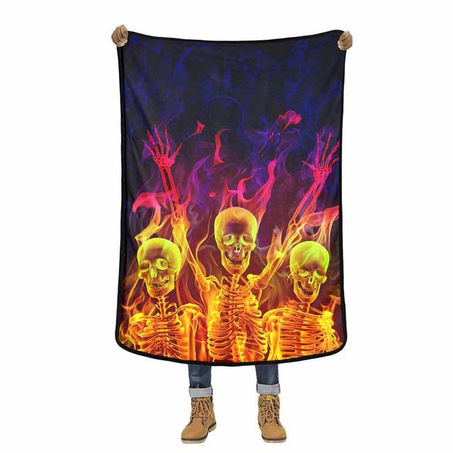 3D Blanket Clay Sculpture Skull 3D Quality Cover Comfortable Air Conditioning Soft Warm Thin Towel Blankets
