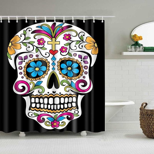 Shower Curtains Skull Design Custom Bathroom Curtain Waterproof