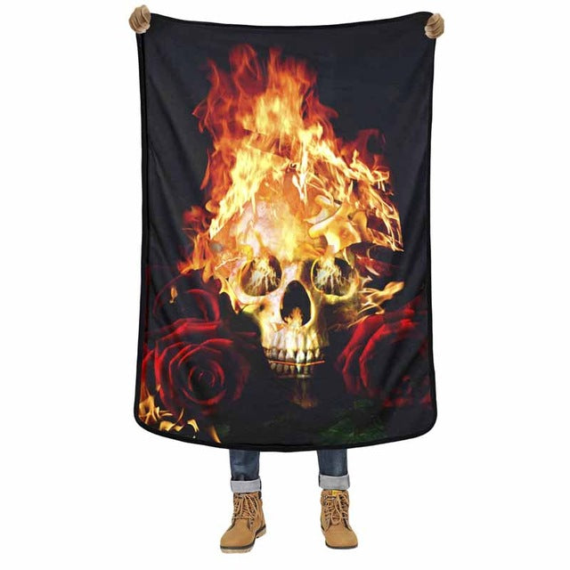 3D Blanket Clay Sculpture Skull 3D Quality Cover Comfortable Air Conditioning Soft Warm Thin Towel Blankets
