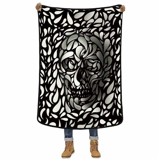 3D Blanket Clay Sculpture Skull 3D Quality Cover Comfortable Air Conditioning Soft Warm Thin Towel Blankets