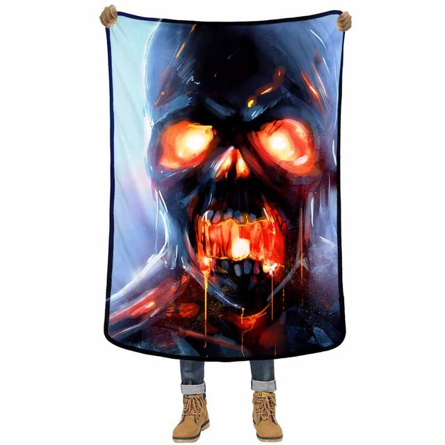 3D Blanket Clay Sculpture Skull 3D Quality Cover Comfortable Air Conditioning Soft Warm Thin Towel Blankets