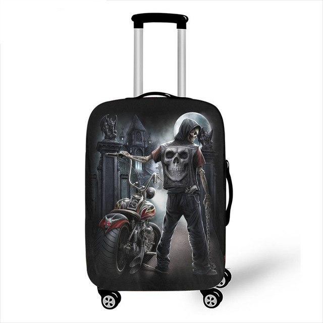 Punk Rock Guitar Rose Skull Suitcase Cover Travel Accessories Elastic Protective Luggage Covers Anti-dust Case Cover 18-28 inch