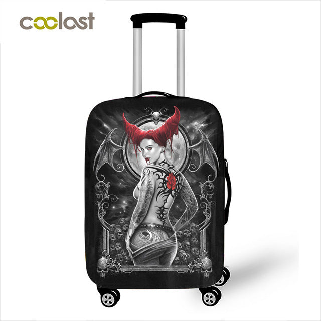 Dark Gothic Skull / Beauty Luggage Protective Cover Waterproof