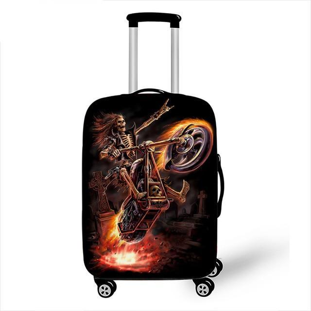 Punk Rock Guitar Rose Skull Suitcase Cover Travel Accessories Elastic Protective Luggage Covers Anti-dust Case Cover 18-28 inch