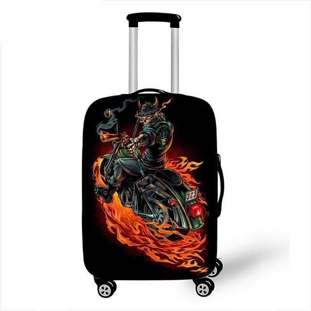 Punk Rock Guitar Rose Skull Suitcase Cover Travel Accessories Elastic Protective Luggage Covers Anti-dust Case Cover 18-28 inch