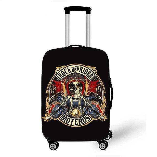 Punk Rock Guitar Rose Skull Suitcase Cover Travel Accessories Elastic Protective Luggage Covers Anti-dust Case Cover 18-28 inch