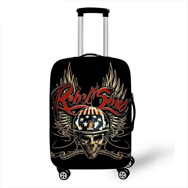 Punk Rock Guitar Rose Skull Suitcase Cover Travel Accessories Elastic Protective Luggage Covers Anti-dust Case Cover 18-28 inch