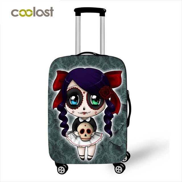 Dark Gothic Skull / Beauty Luggage Protective Cover Waterproof