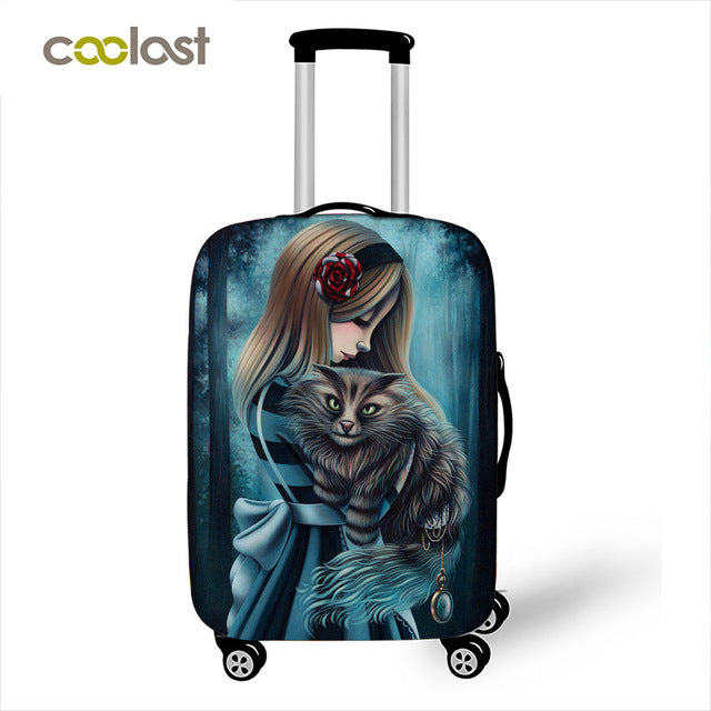 Dark Gothic Skull / Beauty Luggage Protective Cover Waterproof