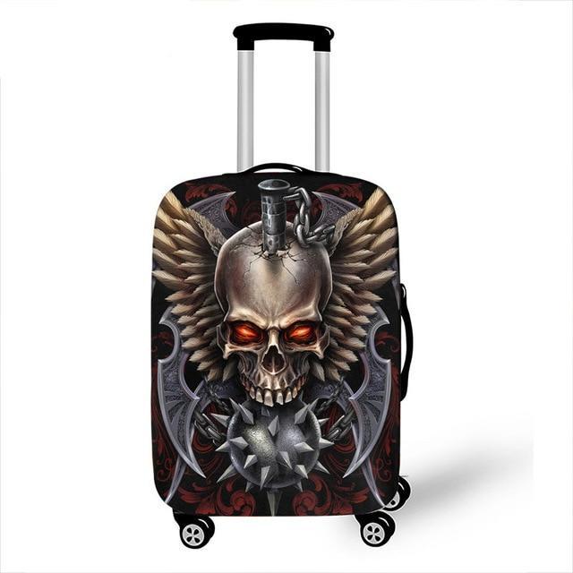 Punk Rock Guitar Rose Skull Suitcase Cover Travel Accessories Elastic Protective Luggage Covers Anti-dust Case Cover 18-28 inch