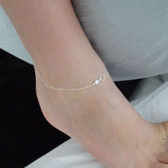 Gold Silver Color moda praia Anklet Bracelet on The Leg 2018 Fashion Summer Beach Foot Jewelry Tobilleras De Plata Para Mujer
