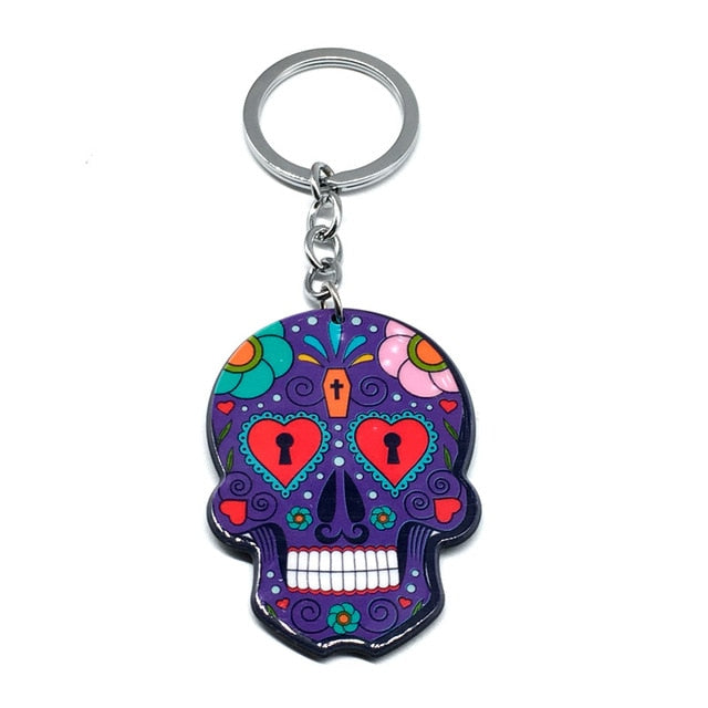 Set of 10 Sugar Skull Key Chain