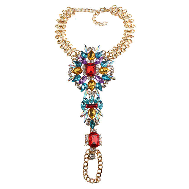Best lady One Piece Long Summer Vacation Anklets Bracelet Sandal Sexy Leg Chain Women Boho Crystal Anklet Statement Jewelry