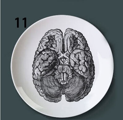 Human Body structure decorative plate art ceramic dish display tray club price fun skull dish creative kitchen decoration set