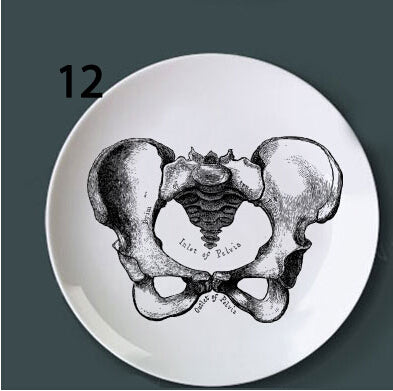 Human Body structure decorative plate art ceramic dish display tray club price fun skull dish creative kitchen decoration set