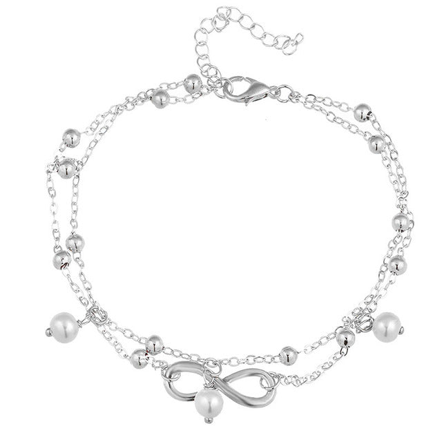 Anklets For Women Popular Golden Color Alloy Girls Bell Anklet Bead Chain Tassel Barefoot Sandal Beach Foot Jewelry