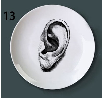 Human Body structure decorative plate art ceramic dish display tray club price fun skull dish creative kitchen decoration set