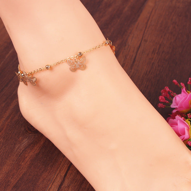 Gold Silver Color moda praia Anklet Bracelet on The Leg 2018 Fashion Summer Beach Foot Jewelry Tobilleras De Plata Para Mujer