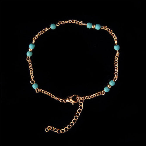 Anklets For Women Popular Golden Color Alloy Girls Bell Anklet Bead Chain Tassel Barefoot Sandal Beach Foot Jewelry