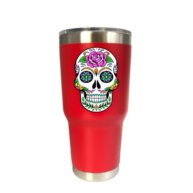 Sugar Skull 30 oz Tumbler Double Wall Vacuum Flasks Insulated Stainless Steel