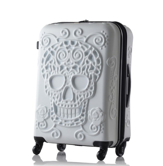 TRAVEL TALE 20,24,28 Inch Spinner Wheel skull Travel Suitcase abs hardside trolley luggage