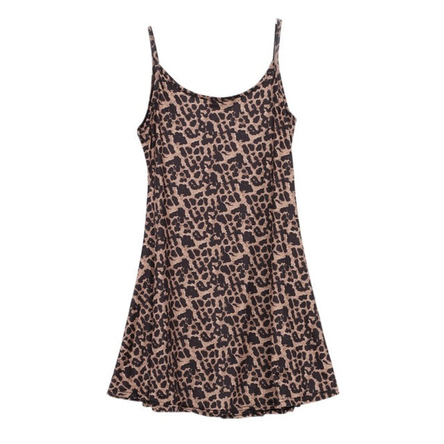 Women Summer Sleeveless Mini Dresses Plaid Skull Print Camouflage Ladies Sexy Sling Short Dress