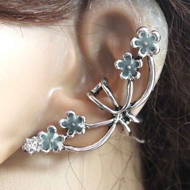 Flowers petal Ear Cuff cobra Ear Cuff GLOW in the DARK flower opening Ear clip earrings Clip Earrings WOMEN