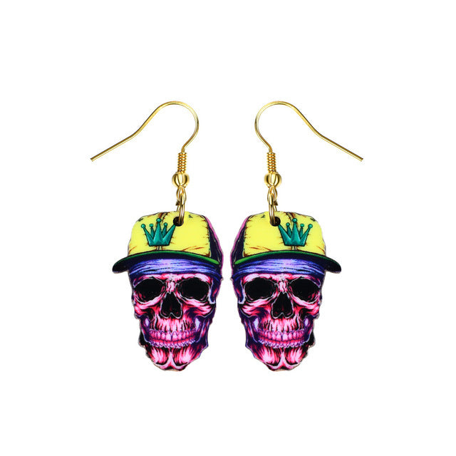 Sugar Skull Earring For Women Calavera Sugary-sweet whimsical skull Earrings Mexican Day of the Dead Halloween