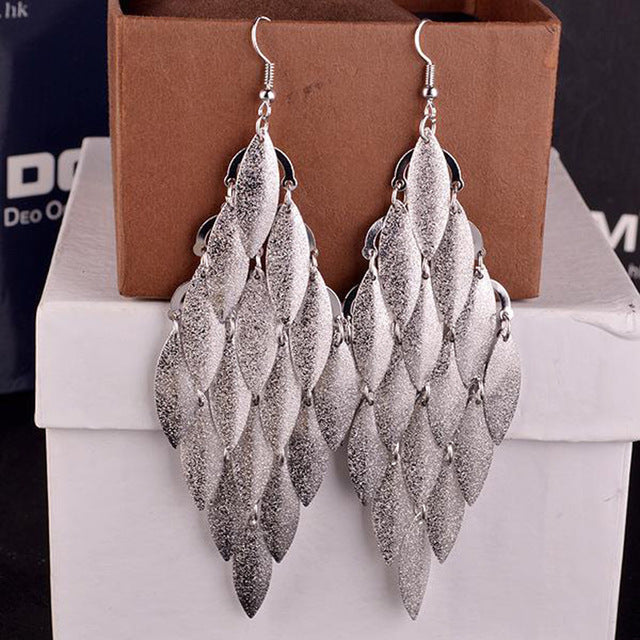 New Design Vintage Fashion Scrub Leaf Clip on Earrings Without Piercing