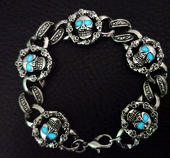 Punk Bracelet Men Skull Stainless Steel Glow In Dark Luminous Jewellery