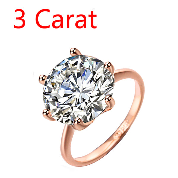 Silver Cubic Crystal Promise Wedding Rings for Women 5 Carat Bride Accessories Jewelry Rings