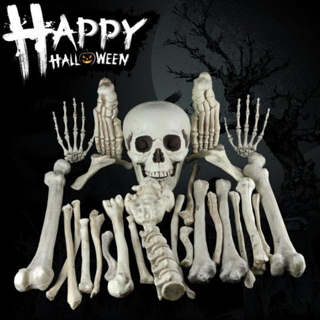 Halloween skeleton skull Head Halloween skull bones life size Skull Haunted House Escape horror prop Decorations