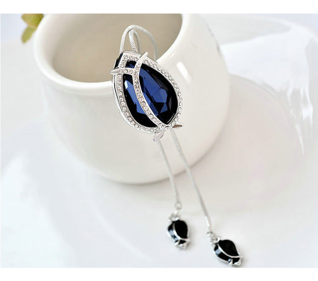 Luxury bohemia Accessories Zircon Snowflake Sweater chain Long Wild snow Necklace Dress Pendant Crystal Jewelry