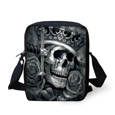 Casual Men Messenger Bags Brand Skull Print Kids Children Shoulder Bags