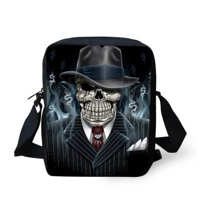 Casual Men Messenger Bags Brand Skull Print Kids Children Shoulder Bags