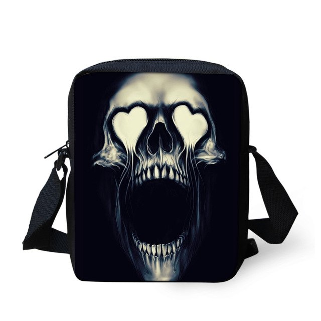 Skull Printed Men Messenger Bag Male Crossbody Bag Cool Boys Casual Shoulder Lightweight Mini Messenger-bags