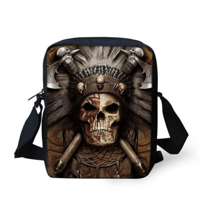 Casual Men Messenger Bags Brand Skull Print Kids Children Shoulder Bags