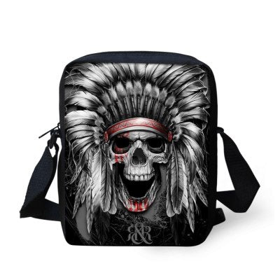 Casual Men Messenger Bags Brand Skull Print Kids Children Shoulder Bags