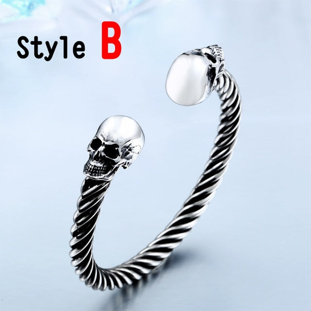 New Cool Punk Skull Bracelet For Man 316 Stainless Steel love Bangle Man's High Quality Jewelry BRG-012